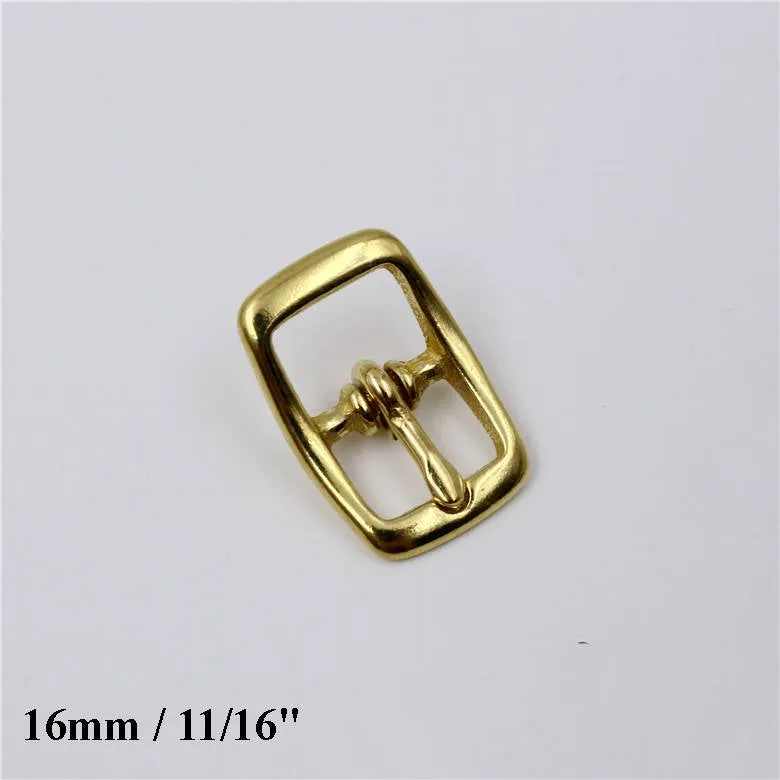 Solid Brass Rectangle Belt Buckle Center Bar Single Prong Pin Tongue Strap Leather Craft Fix Repair Replacement 1/2" - 1" 13mm - 25mm