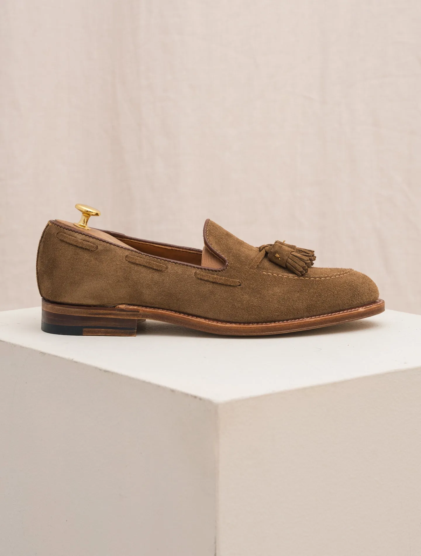 Suede Tassel Loafer Snuff