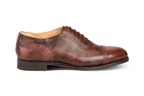 Trenton Toecap Oxford City Shoe - Brown Museum Calf