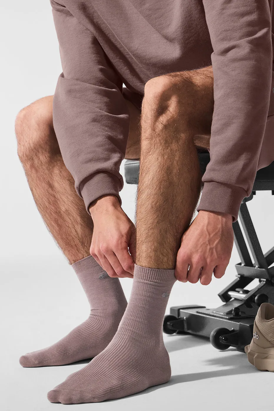 Unisex Half-Crew Understated Sock - Mushroom
