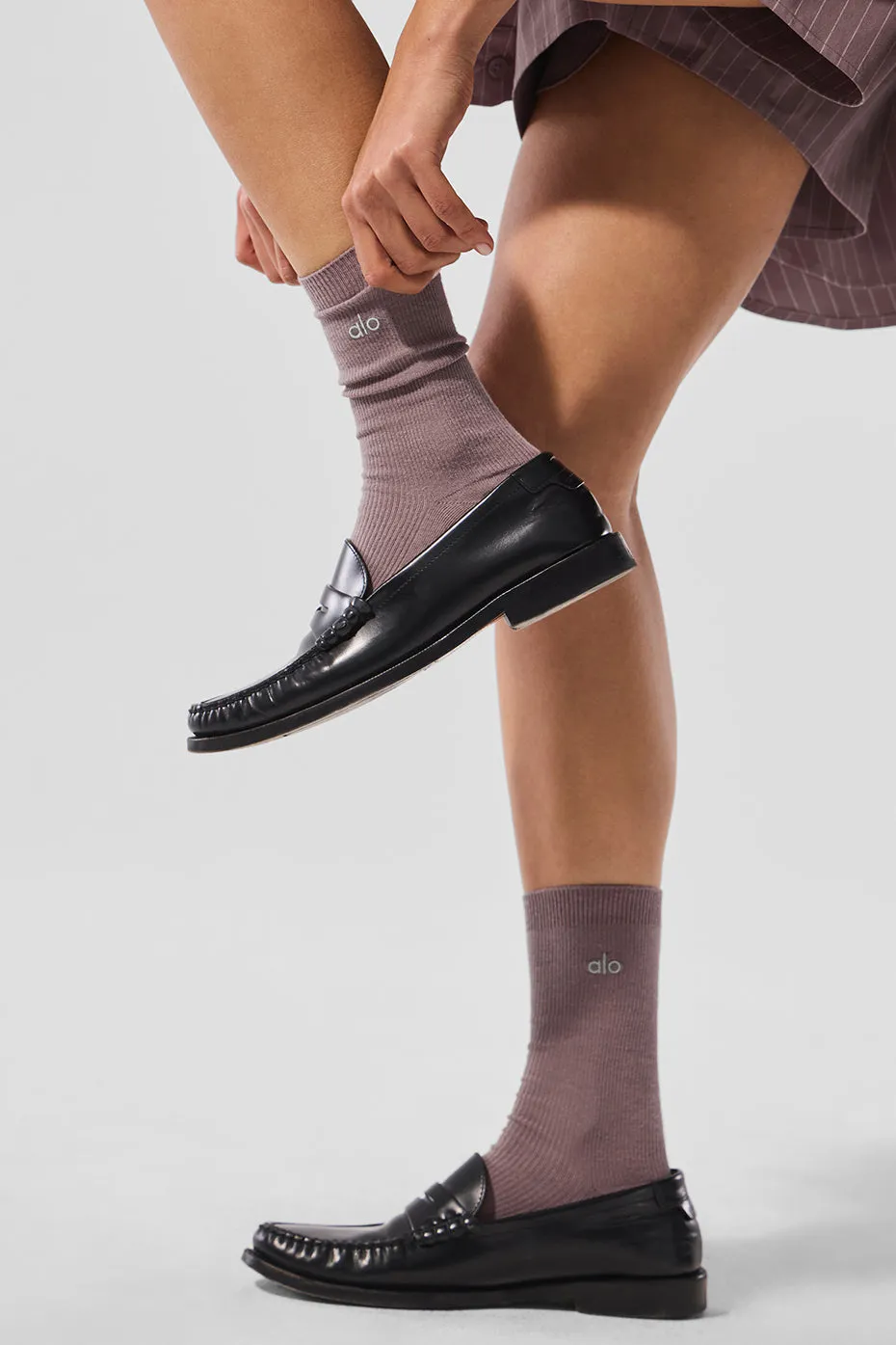 Unisex Half-Crew Understated Sock - Mushroom