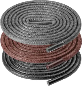 UpUGo Waxed Round Shoe Laces, 3/32" Thin Formal Business Oxford Shoelaces for Men or Women's Dress Shoes