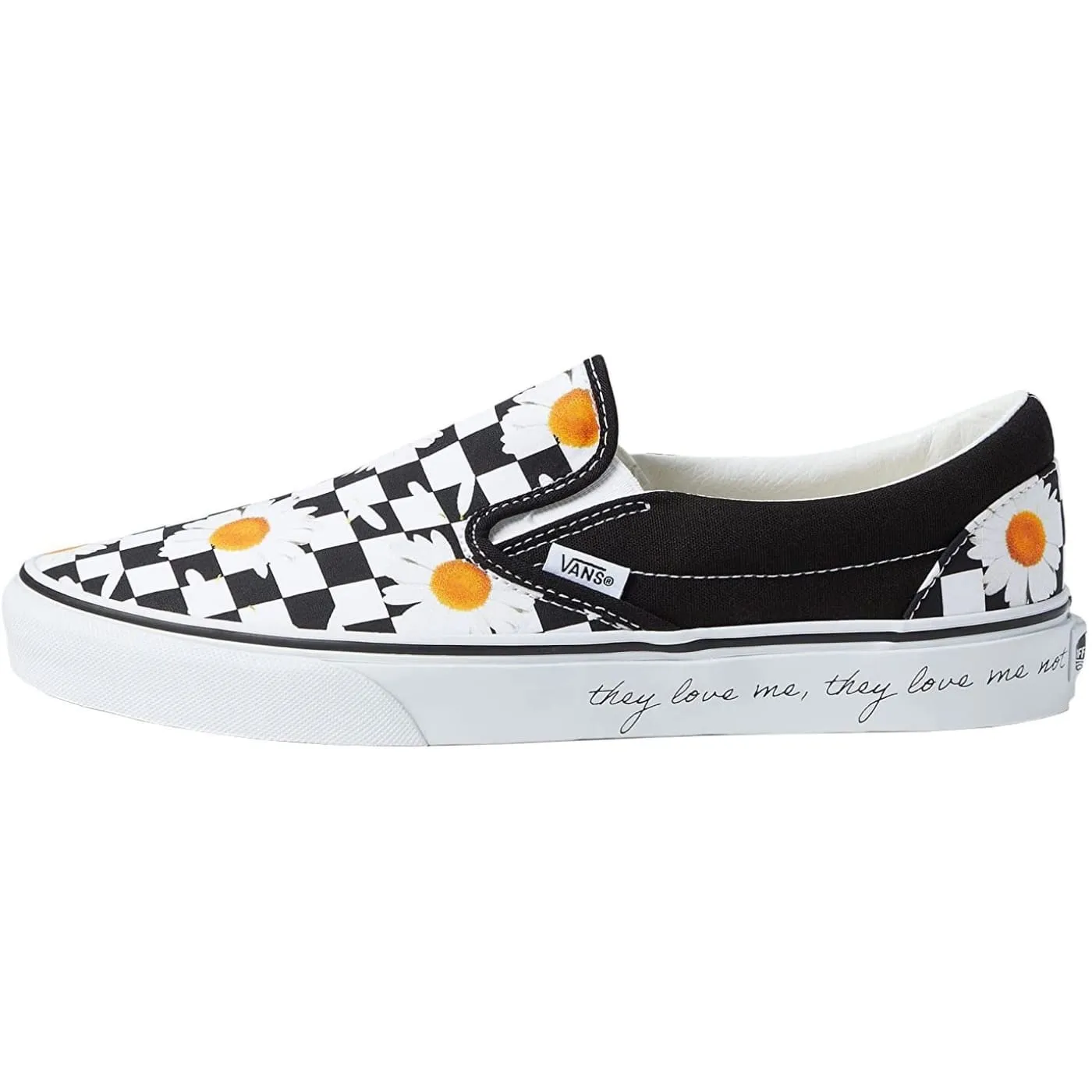 Vans Classic Love Me Love me Not Daisy True White Womens Skate Slip Ons Trainers