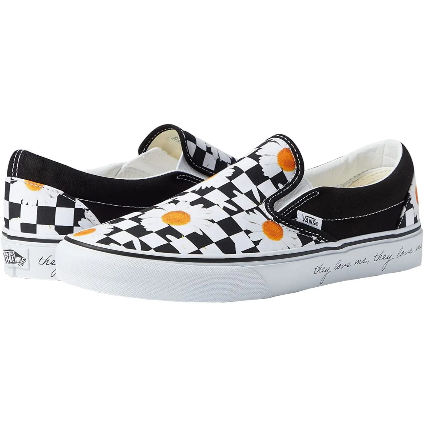 Vans Classic Love Me Love me Not Daisy True White Womens Skate Slip Ons Trainers