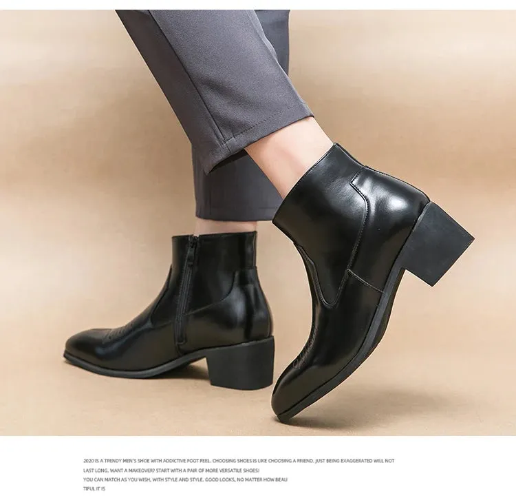 Western Boots Cowboy Chelsea Boots Zipper Ankle