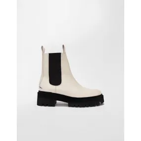 Women Platform Chelsea Boots - Ecru